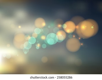 Abstract Background With Bokeh Lights And Stars For Use As Card,brochure Or Webpage Background 