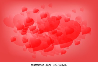 Abstract background bokeh  Red heart  shape for valentine day.vector illustration