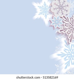 Abstract background with a bokeh snowflakes,New Year concept.Vector illustration.