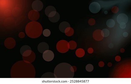 Abstract background in bokeh style. Christmas lights in the form of a side, blurred red and blue lights. Festive blurred background with texture decorated with sparkling lights.