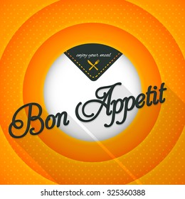 Abstract Background, Bon Appetit and Enjoy your Meal Lettering