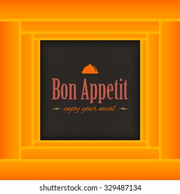 Abstract Background, Bon Appetit and Enjoy your Meal Lettering