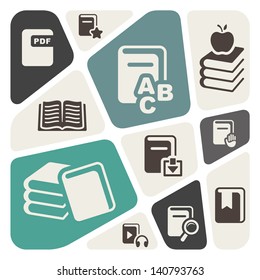 Abstract background with book icons