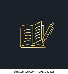 abstract background for book and pen,gold color,vector illustrations