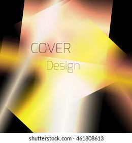 Abstract background for booklet with glowing colorful geometric shapes. Geometrical pattern for covers, banners, booklets and other design uses. For web or printed media.