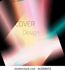 Abstract background for booklet with glowing colorful geometric shapes. Geometrical pattern for covers, banners, booklets and other design uses. For web or printed media.
