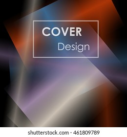 Abstract background for booklet with glowing colorful geometric shapes. Geometrical pattern for covers, banners, booklets and other design uses. For web or printed media.
