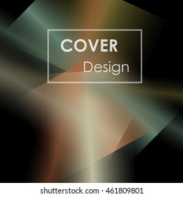 Abstract background for booklet with glowing colorful geometric shapes. Geometrical pattern for covers, banners, booklets and other design uses. For web or printed media.