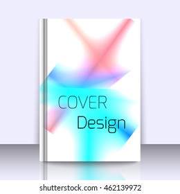 Abstract background for booklet with glowing colorful geometric shapes. Geometrical pattern for covers, banners, booklets and other design uses. For web or printed media.
