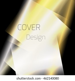 Abstract background for booklet with glowing colorful geometric shapes. Geometrical pattern for covers, banners, booklets and other design uses. For web or printed media.