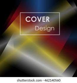 Abstract background for booklet with glowing colorful geometric shapes. Geometrical pattern for covers, banners, booklets and other design uses. For web or printed media.