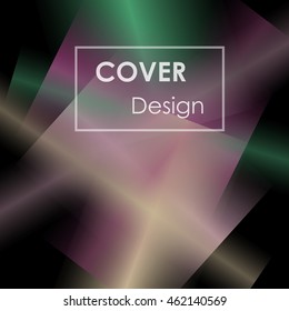 Abstract background for booklet with glowing colorful geometric shapes. Geometrical pattern for covers, banners, booklets and other design uses. For web or printed media.