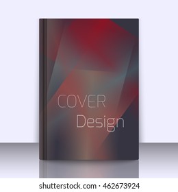 Abstract background for booklet with glowing colorful geometric shapes. Geometrical pattern for covers, banners, booklets and other design uses. For web or printed media.