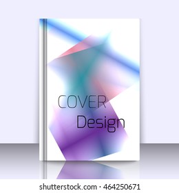 Abstract background for booklet with glowing colorful geometric shapes. Geometrical pattern for covers, banners, booklets and other design uses. For web or printed media.