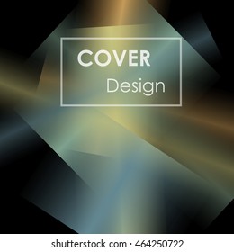 Abstract background for booklet with glowing colorful geometric shapes. Geometrical pattern for covers, banners, booklets and other design uses. For web or printed media.