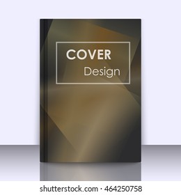 Abstract background for booklet with glowing colorful geometric shapes. Geometrical pattern for covers, banners, booklets and other design uses. For web or printed media.