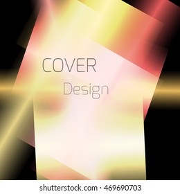 Abstract background for booklet with glowing colorful geometric shapes. Geometrical pattern for covers, banners, booklets and other design uses. For web or printed media.