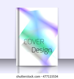 Abstract background for booklet with glowing colorful geometric shapes. Geometrical pattern for covers, banners, booklets and other design uses. For web or printed media.