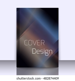 Abstract background for booklet with glowing colorful geometric shapes. Geometrical pattern for covers, banners, booklets and other design uses. For web or printed media.