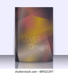 Abstract background for booklet with glowing colorful geometric shapes. Geometrical pattern for covers, banners, booklets and other design uses. For web or printed media.
