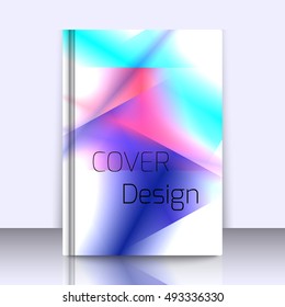 Abstract background for booklet with glowing colorful geometric shapes. Geometrical pattern for covers, banners, booklets and other design uses. For web or printed media.