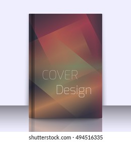 Abstract background for booklet with glowing colorful geometric shapes. Geometrical pattern for covers, banners, booklets and other design uses. For web or printed media.