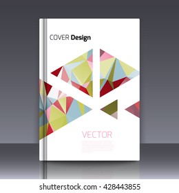 Abstract background for booklet. Abstract Background with triangles. Colorful triangles. Abstract triangles. Abstract geometry. Abstract background for covers and banners. Banner and cover for booklet