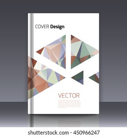 Abstract background for booklet. Abstract Background with triangles. Colorful triangles. Abstract triangles. Abstract geometry. Abstract background for covers and banners. Banner and cover for booklet