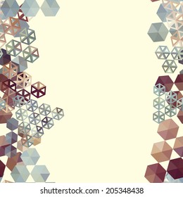 Abstract background border with hexagons. Use as backdrop. Place your text on the top