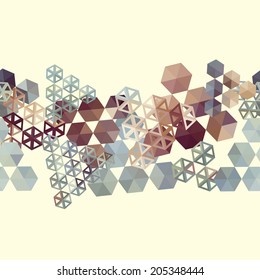 Abstract background border with hexagons. Use as backdrop. Place your text on the top