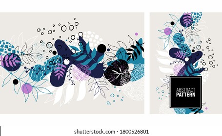 Abstract background with botanical elements