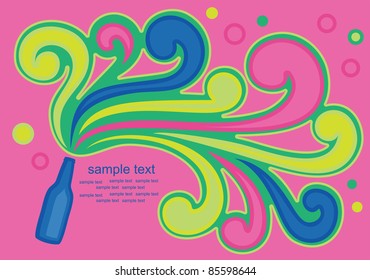abstract background with bottle and splashes. vector illustration