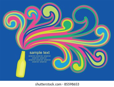 abstract background with bottle and splashes. vector illustration