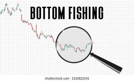 abstract background of bottom fishing stock market on white background