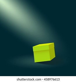 abstract background with a box  and space for your text, lighting Studio wall . Vector Illustration