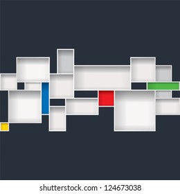 Abstract background of boxes cabinet.