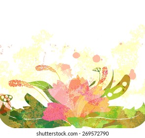 Abstract background with branch of floral