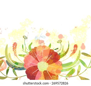 Abstract background with branch of floral