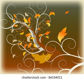 abstract background with branch and sheet