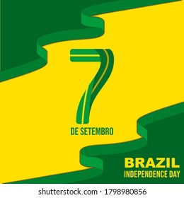 Abstract background of Brazil flag with 7 de setembro text that mean is day 7th on september. good template for Brazil Independence Day.