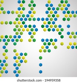 Abstract background in Brazil flag colors 