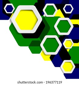 Abstract background in Brazil flag colors  