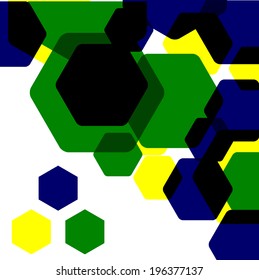 Abstract background in Brazil flag colors  