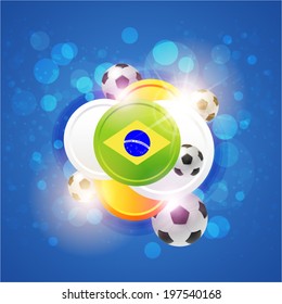 Abstract Background and Brazil Flag Vector Design