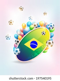 Abstract Background and Brazil Flag Vector Design