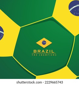 abstract background brazil flag, vector illustration and text, simple design for your social media post