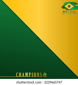 abstract background brazil flag, vector illustration and text, simple design for your social media post