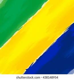Abstract Background Brazil Green Yellow Blue Vector Illustration