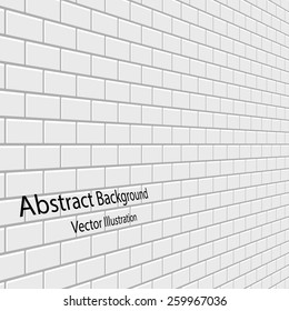 Abstract background with brick wall. Vector illustration. perspective.