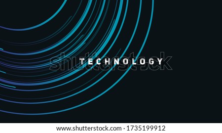 Abstract background with bright blue circles spreading from top right angle, sound or radio waves, technology cover